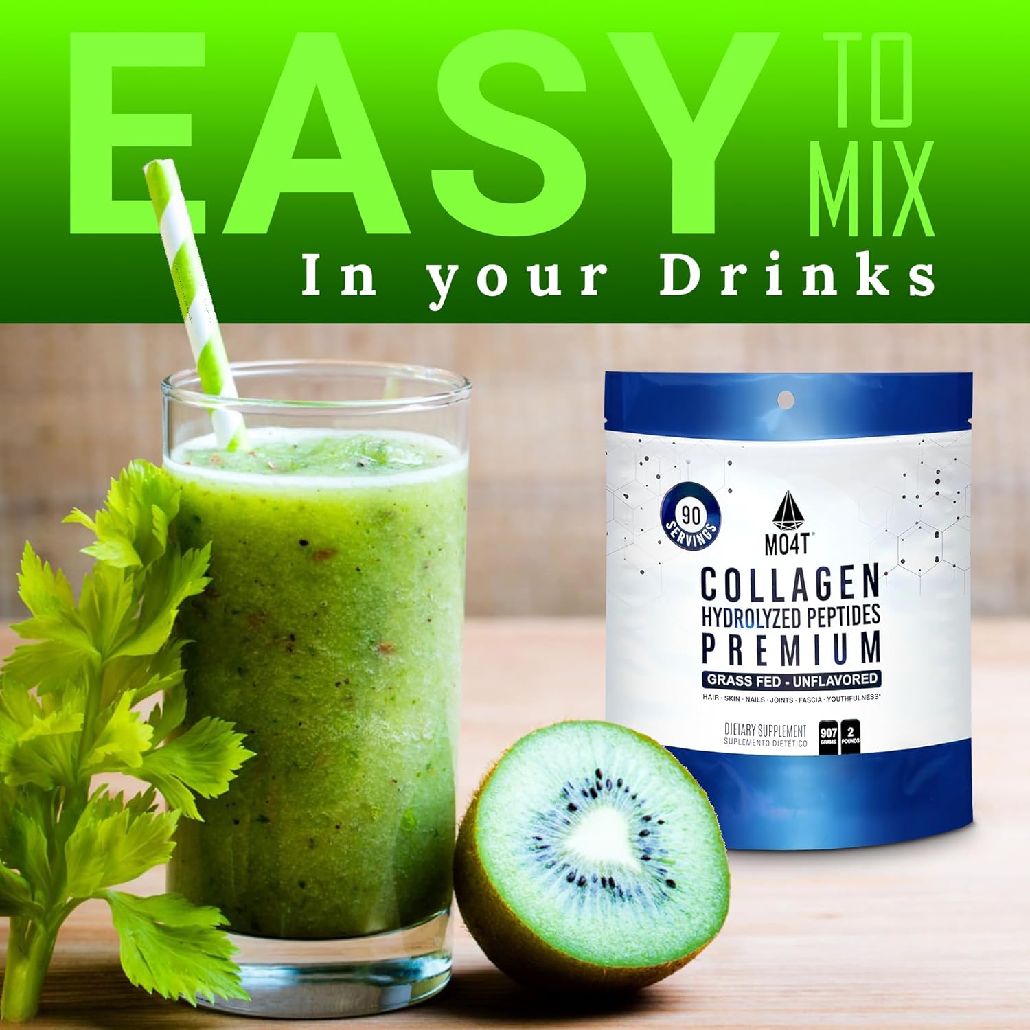 2lb Grass-Fed Collagen Peptides Powder - Unflavored Hydrolyzed Collagen - COLAGENO HIDROLIZADO - MOMOF4TRANSFORM