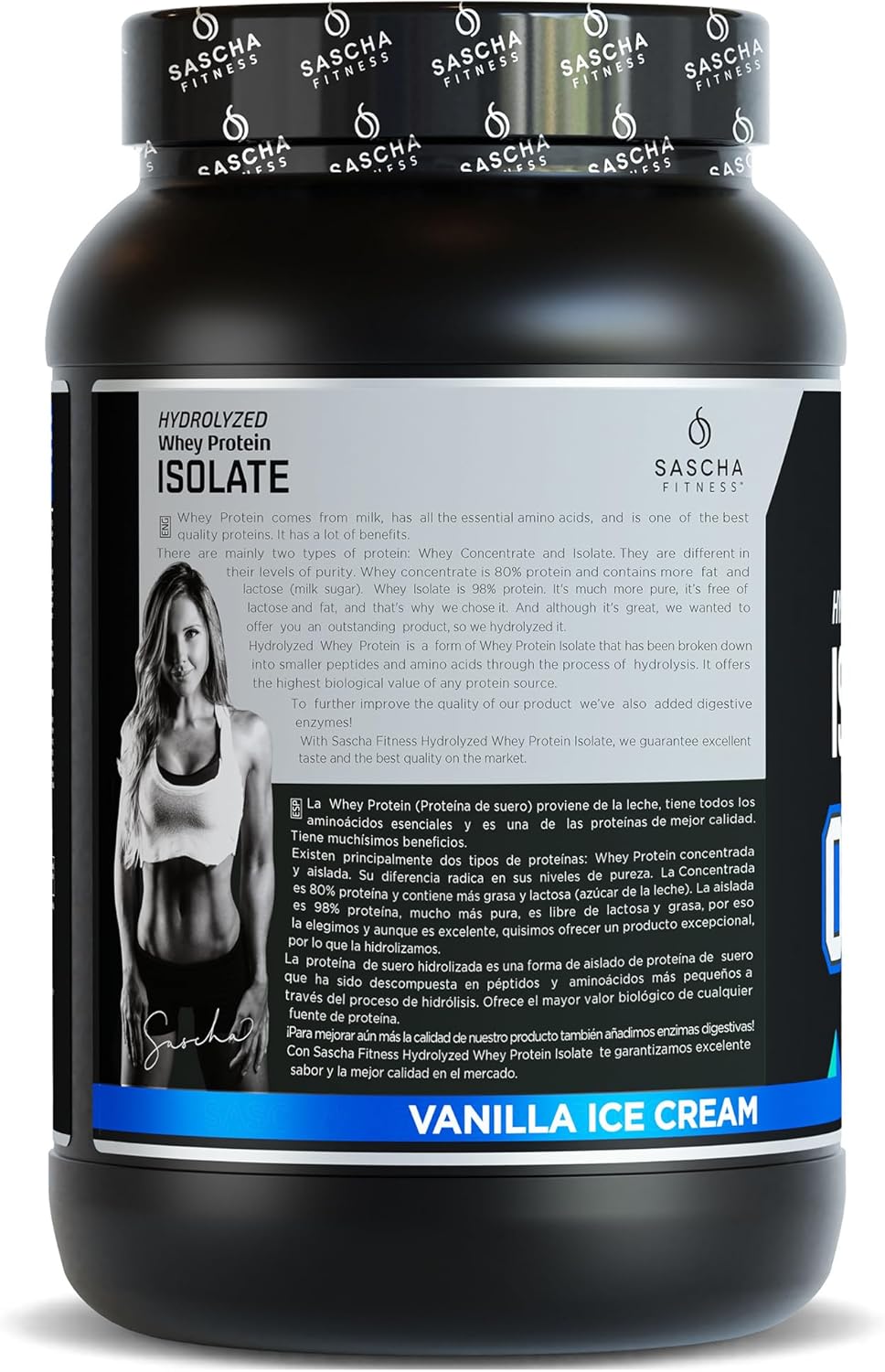 2lb Grass-Fed Vanilla Hydrolyzed Whey Protein Isolate by SASCHA FITNESS