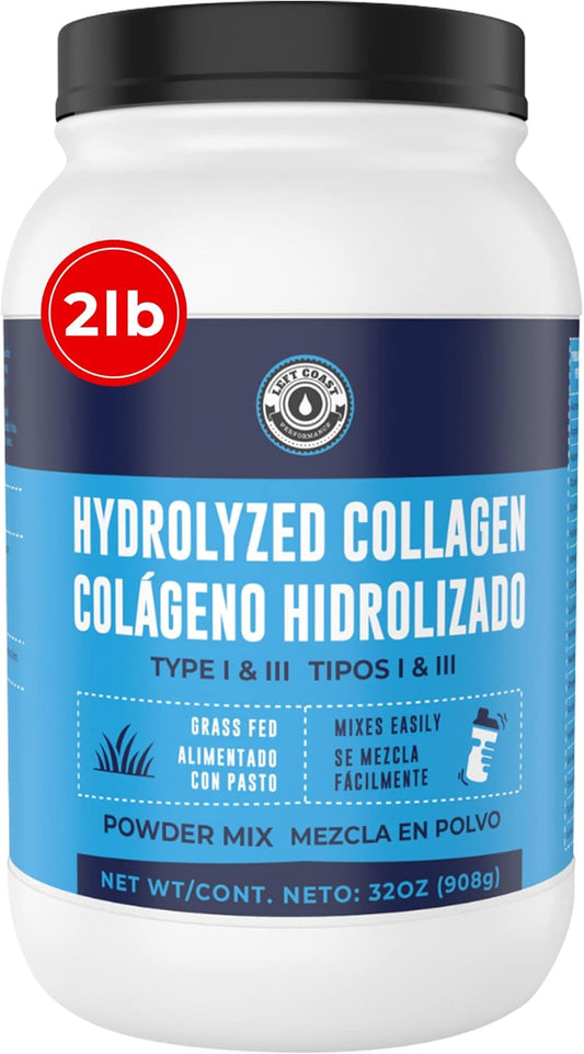 2lb Hydrolyzed Collagen Powder for Women and Men - Type I & III Collagen Peptides - Grass-Fed - Unflavored - Supports Joints, Skin, Hair, Nails - Best Value for Your Money