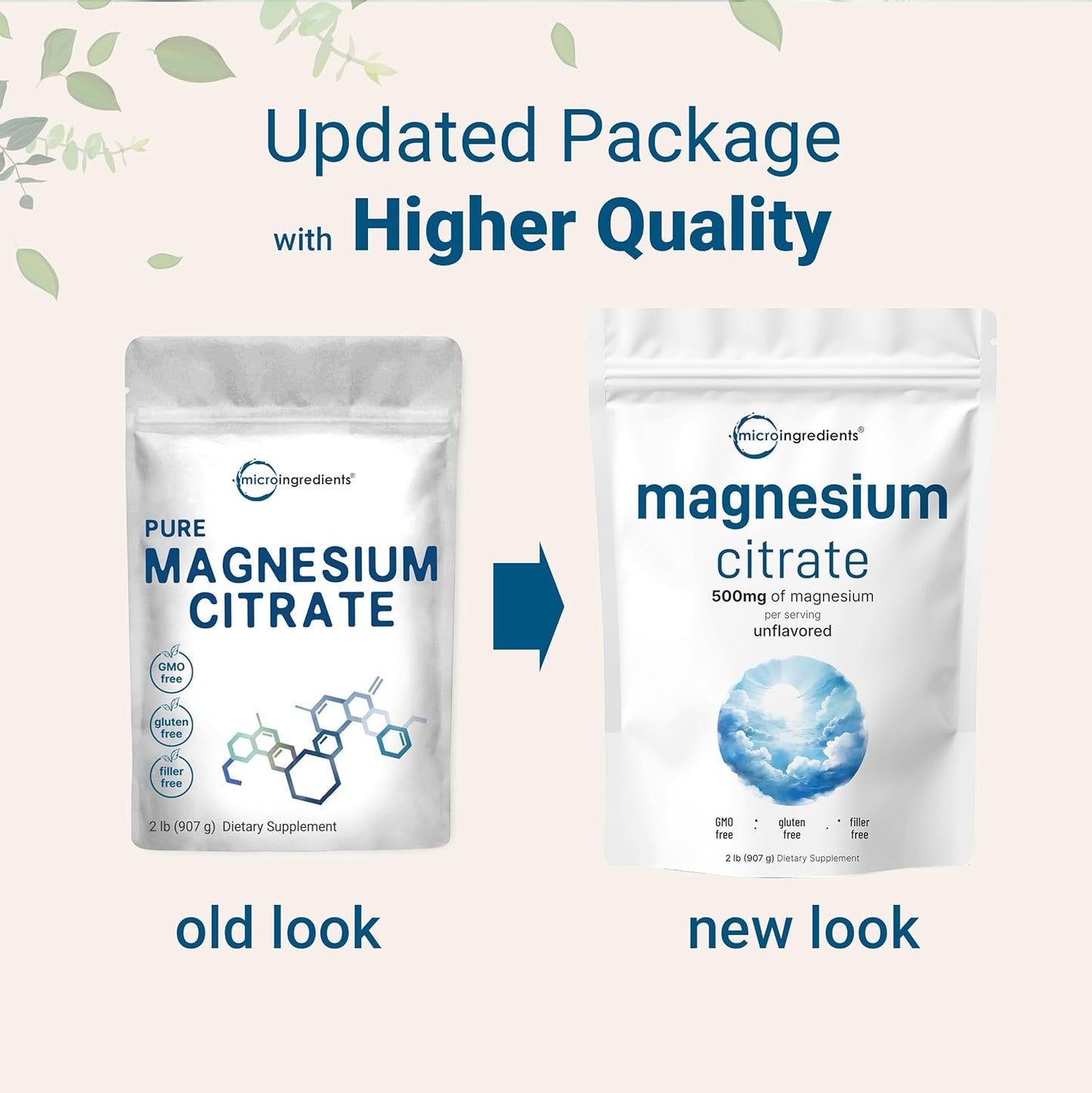 2lb Micro Ingredients Pure Magnesium Citrate Powder - Filler Free, Vegan, for Relaxation and Nutrient Absorption