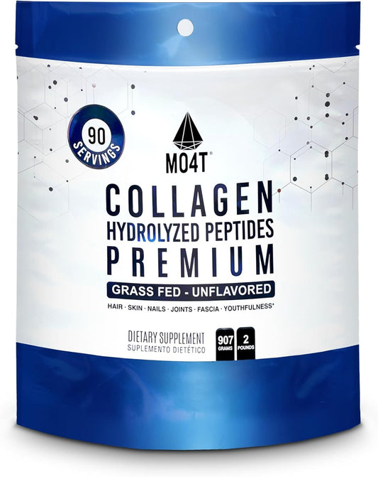 2lb MOMOF4TRANSFORM MO4T Grass-Fed Hydrolyzed Collagen Peptides Powder - Unflavored - Colageno Hidrolizado - 2 Pounds