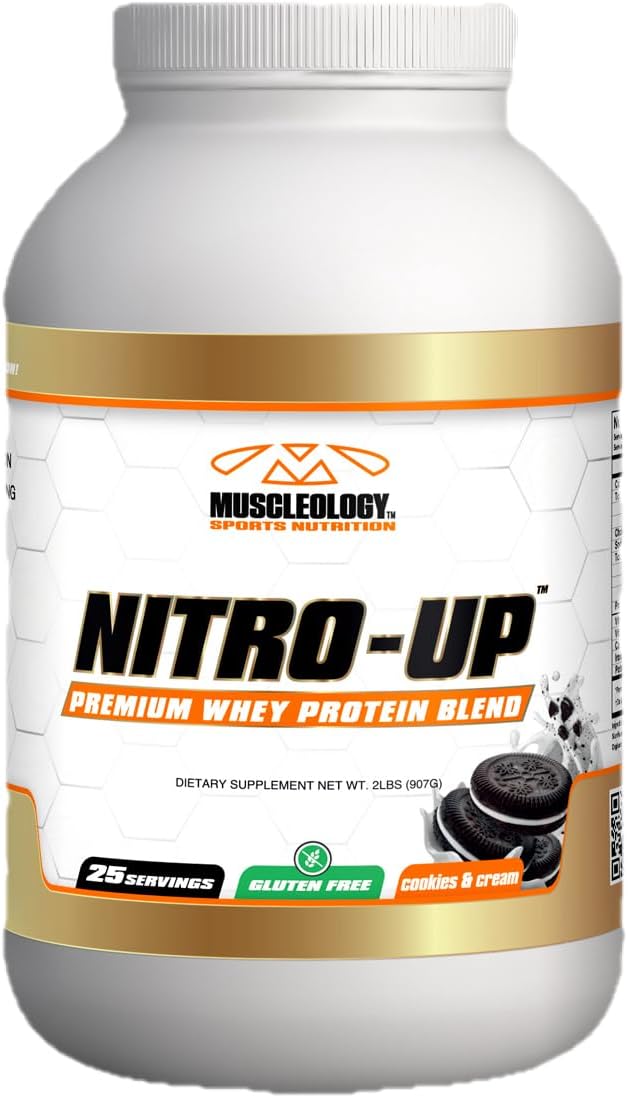 2lb MUSCLEOLOGY Nitro-Up Cookies & Cream Hydrolyzed Whey Protein Isolate