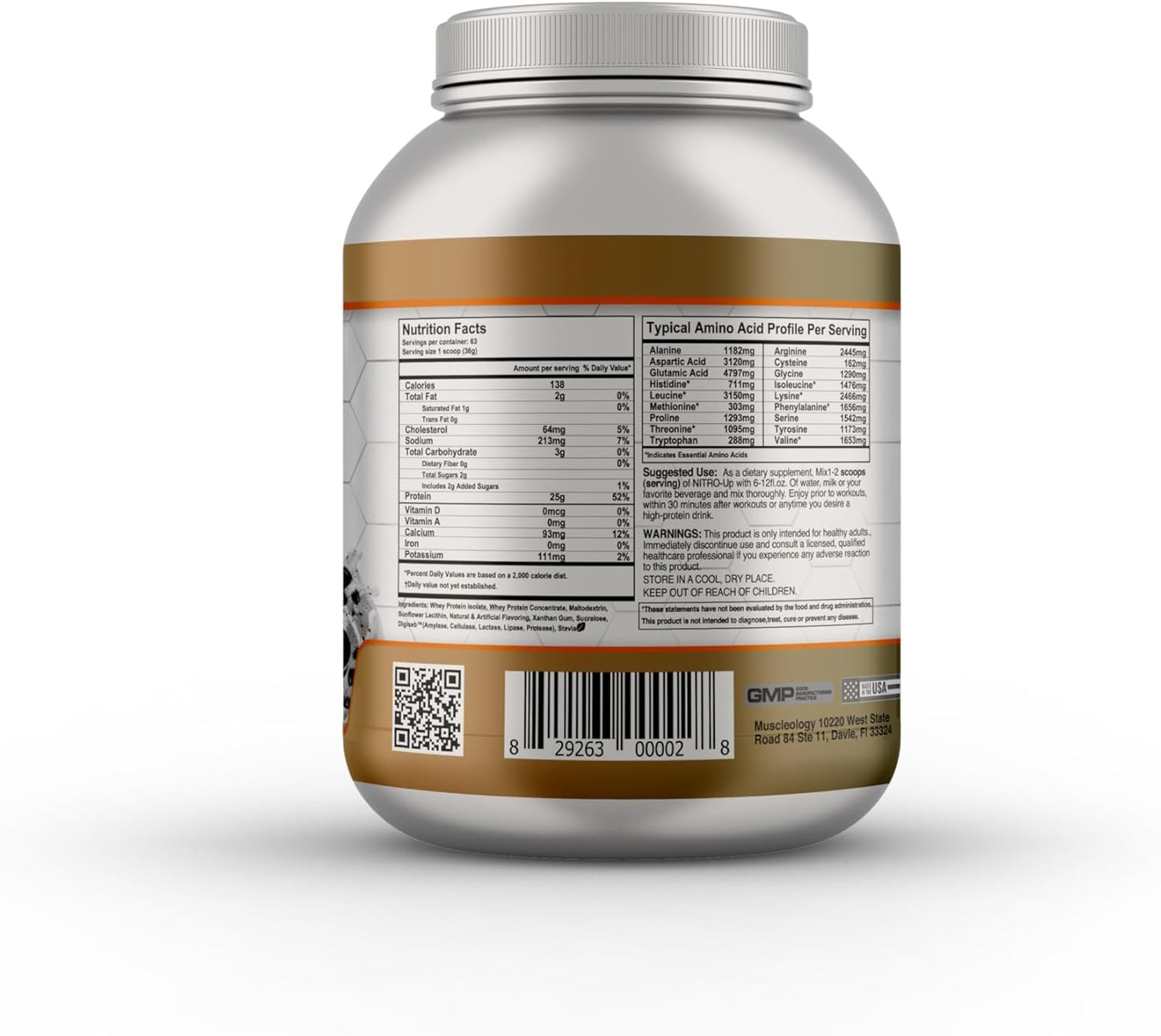 2lb MUSCLEOLOGY Nitro-Up Cookies & Cream Hydrolyzed Whey Protein Isolate