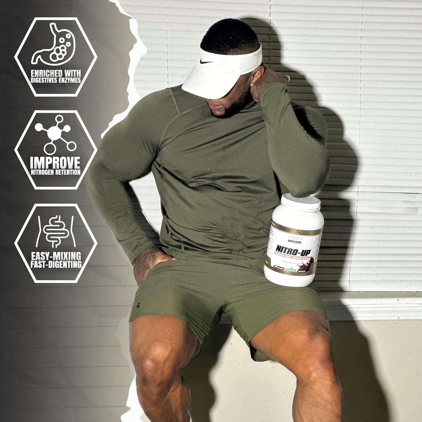 2lb MUSCLEOLOGY Nitro-Up Cookies & Cream Hydrolyzed Whey Protein Isolate