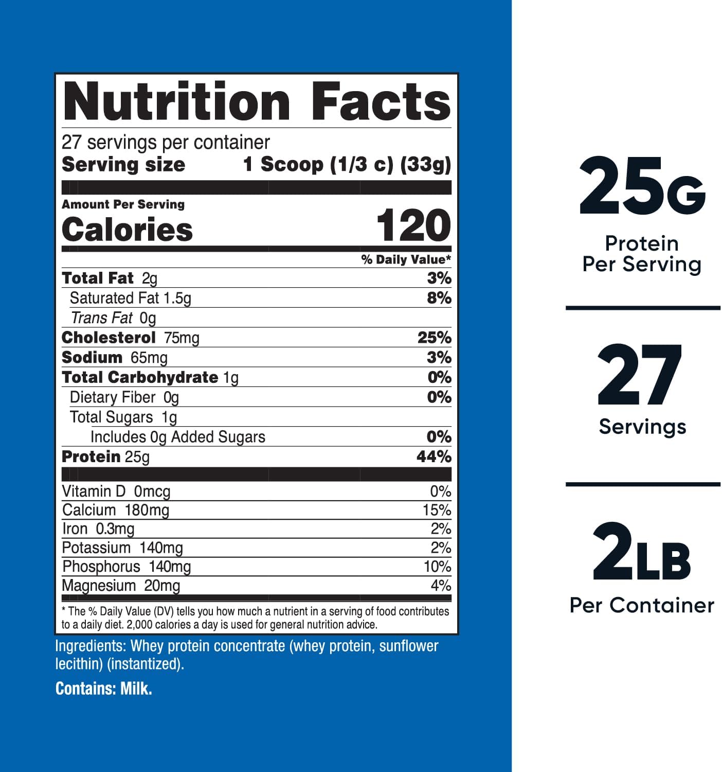 2LB Nutricost Whey Protein Concentrate - Unflavored, Gluten Free, Non-GMO