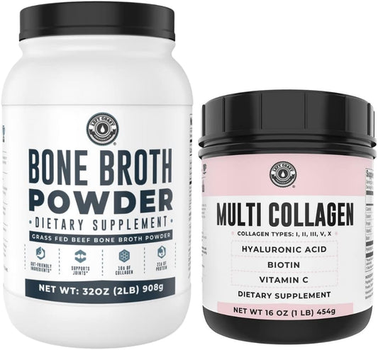 2lb Pure Bone Broth & 1lb Multi Collagen Powder Combo Pack by Left Coast Performance