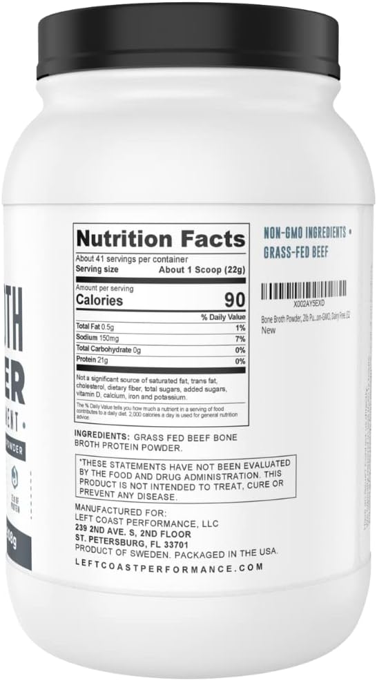 2lb Pure Bone Broth & 1lb Multi Collagen Powder Combo Pack by Left Coast Performance