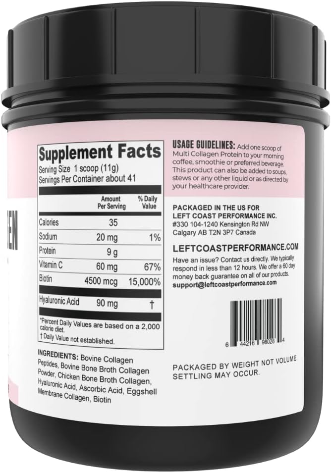2lb Pure Bone Broth & 1lb Multi Collagen Powder Combo Pack by Left Coast Performance