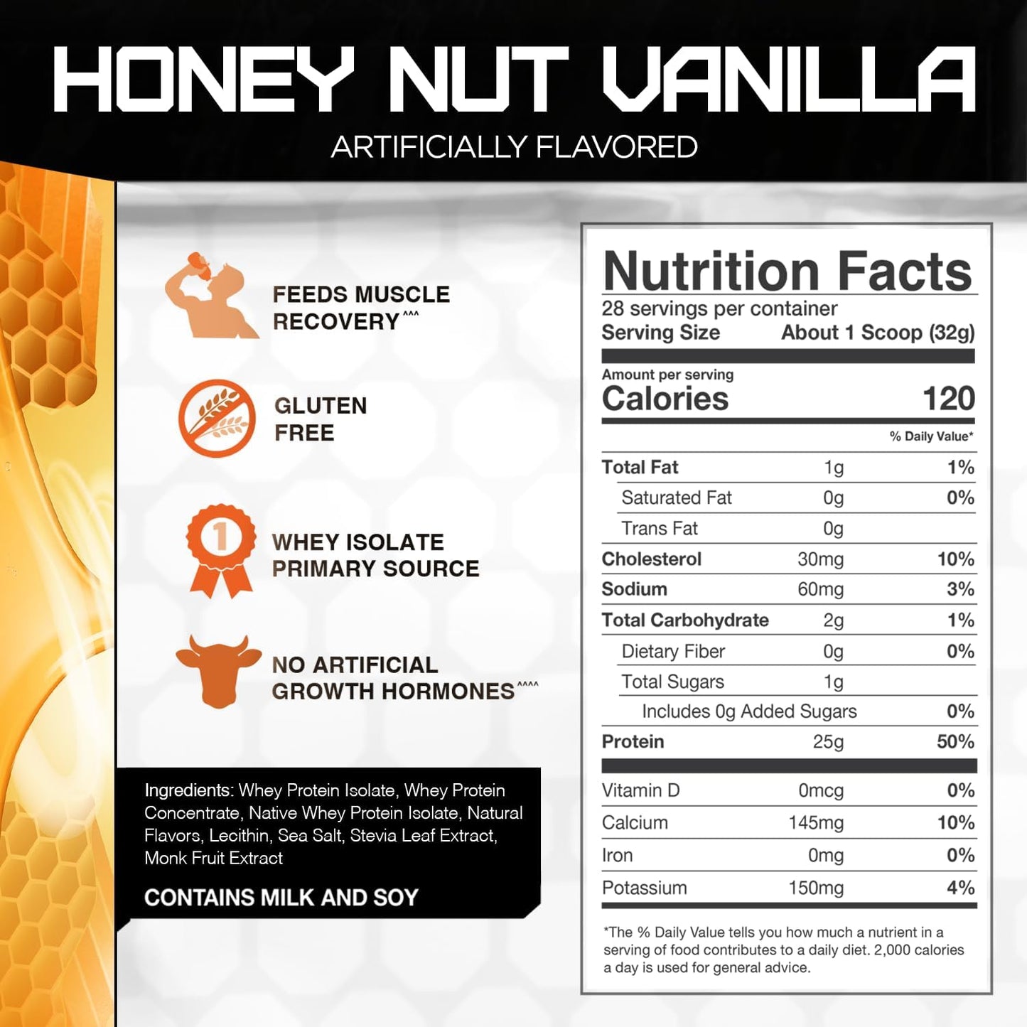 2lb RIVAL NUTRITION Naturally Flavored Whey Protein - Honey Nut Vanilla