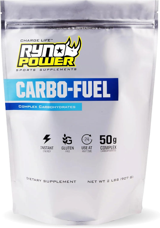 2lb Ryno Power Carbo-Fuel Drink Mix - Stimulant-Free Athletic Performance Fuel - Vegan & Gluten-Free - 20 Servings