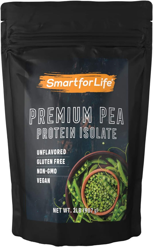 2lb Smart for Life Organic Vegan Pea Protein Shake - Keto & Vegetarian Friendly - BCAA's & Easy to Digest - Plant-Based Meal Replacement