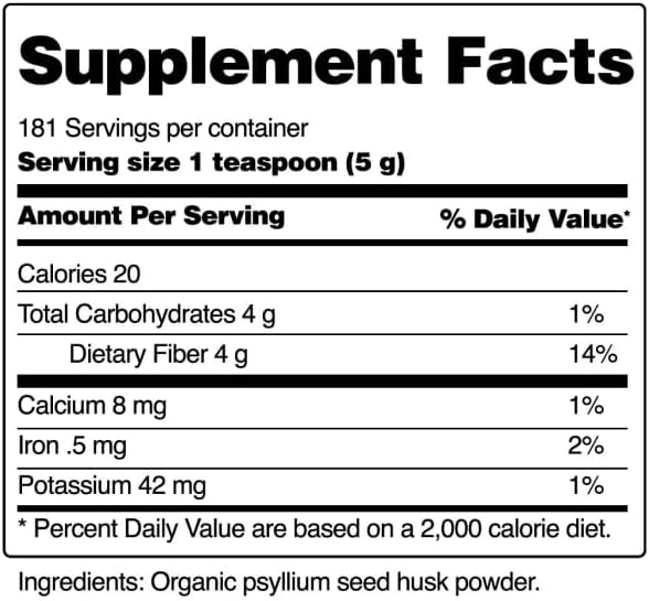 2LB Snap Supplements Psyllium Husk USDA Organic Powder for Digestive Health - Non-GMO Cleanse & Support Gut Health