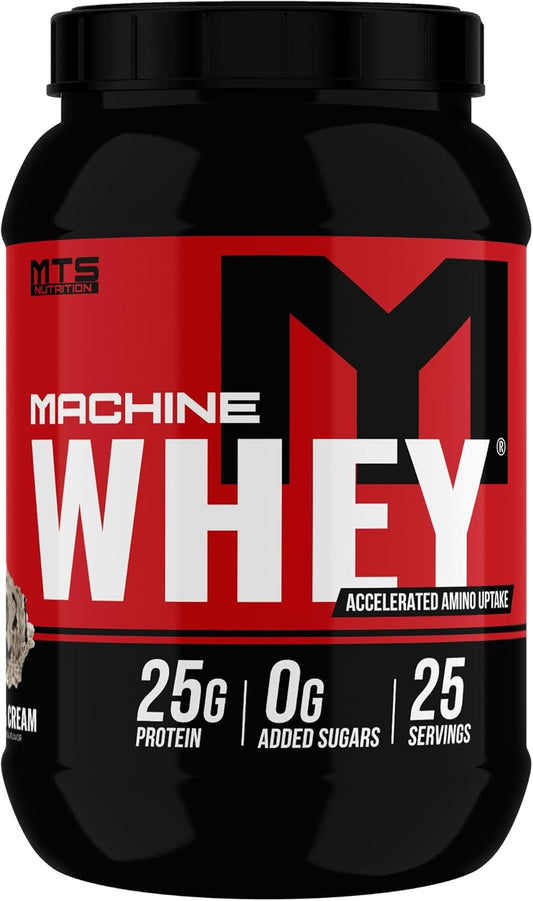 2LB Tub MTS Machine Whey Protein Powder - Cookies & Cream Flavored, 25G Protein/Serving, Concentrate & Isolate Blend, No Amino Spiking
