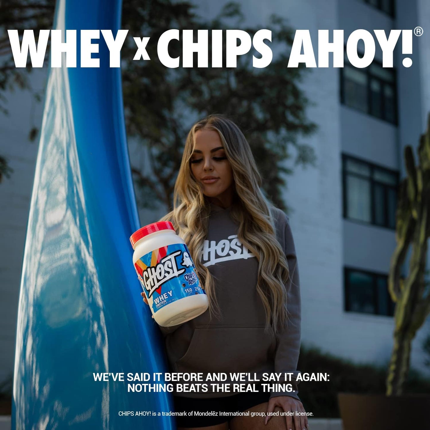 2LB Tub of GHOST Whey Protein Powder - Chocolate Chip Cookie Flavored Blend with 25G Protein