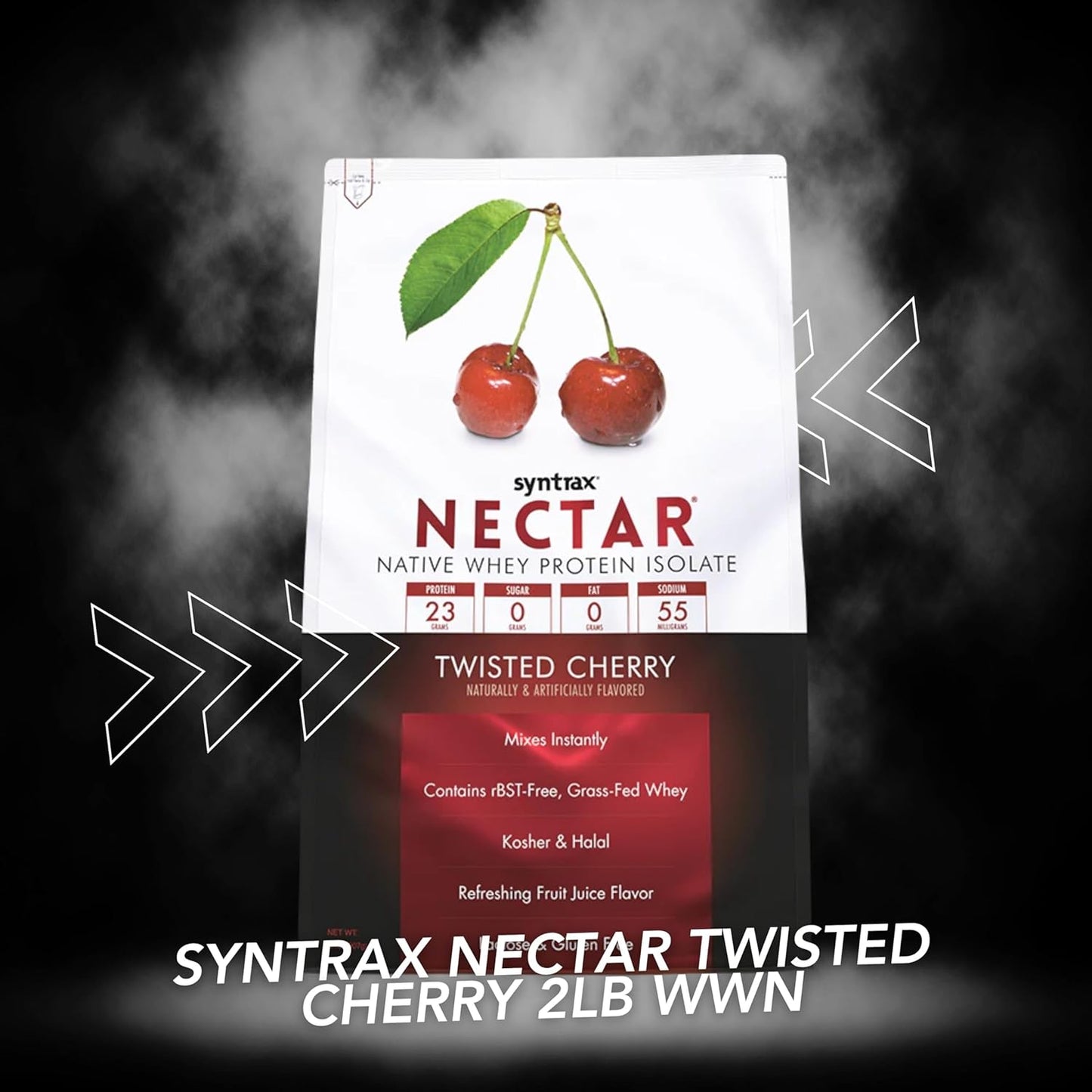 2lb Twisted Cherry Flavored Whey Isolate Protein Powder Bundle - Gluten & Lactose Free - Includes Nutrition Keychain