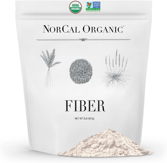 2lbs Norcal Organic Fiber Blend with Prebiotics & Psyllium Husk - Gluten-Free, Non-GMO, Soluble & Insoluble Fiber Supplement