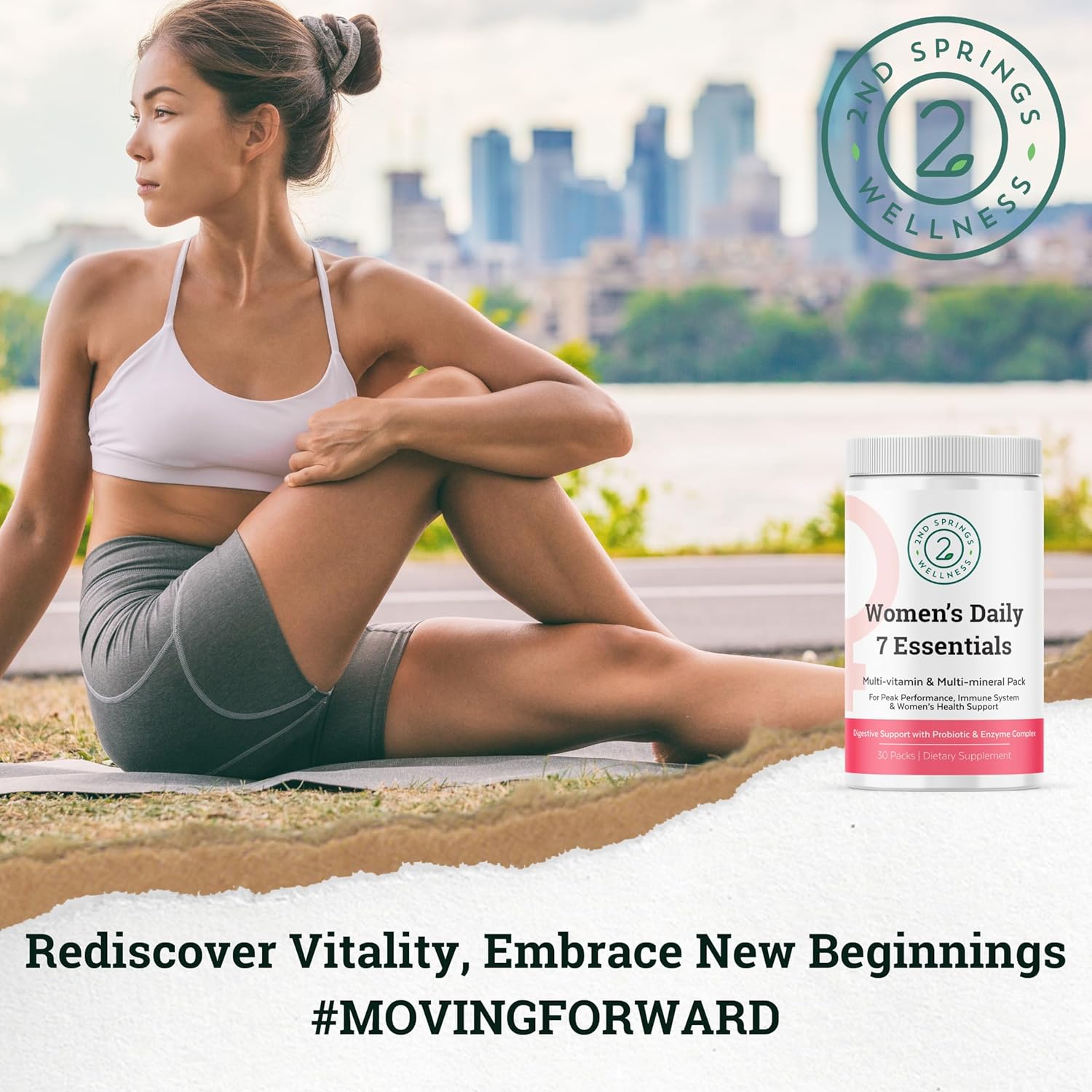 2nd Springs Women's Daily Essentials Bundle - Multivitamin Pack with Adaptogen Complex for Women's Health & Stress Support