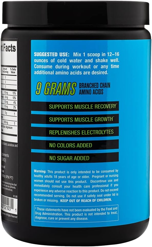2NS BCAA Honeydew Supplements - 30 Servings, 12.6 Oz - 9g BCAAs - Supports Muscle Growth, Recovery, and Endurance - Replenishes Electrolytes - No Added Sugars or Colors