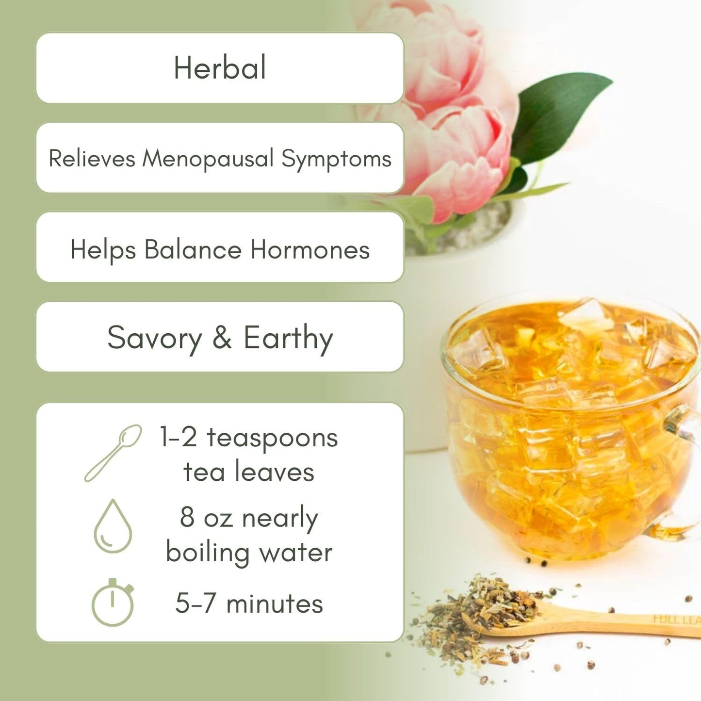 2oz Bag of Organic Menopause Relief Loose Leaf Tea - Approximately 30 Servings by Full Leaf Tea Co.