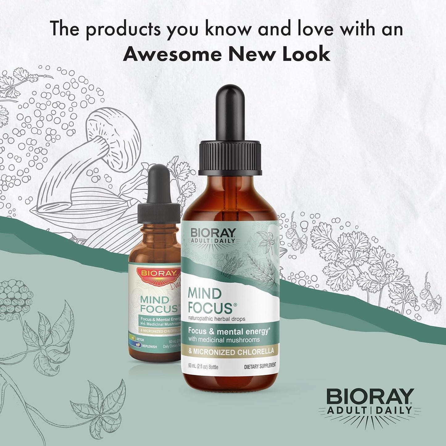 2oz BIORAY Mind Focus Herbal Supplement for Mental Clarity
