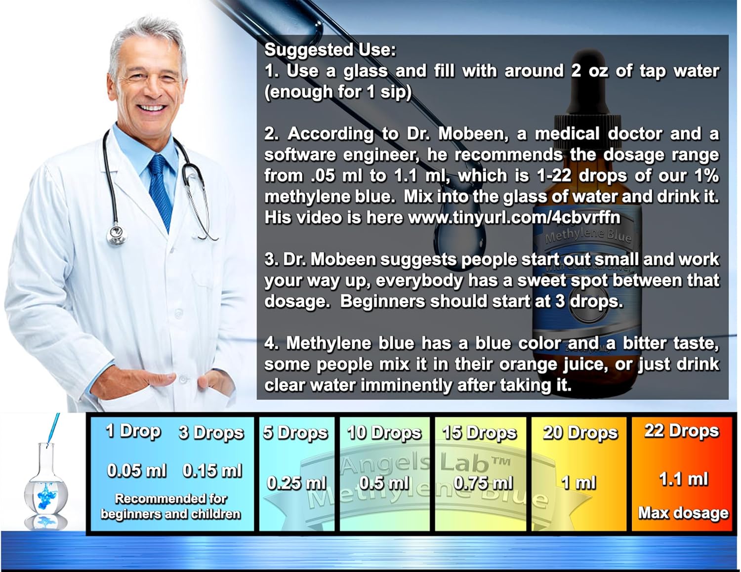 2oz High Purity New Methylene Blue with Colloidal Silver Liquid Supplement for Brain & Cognitive Health