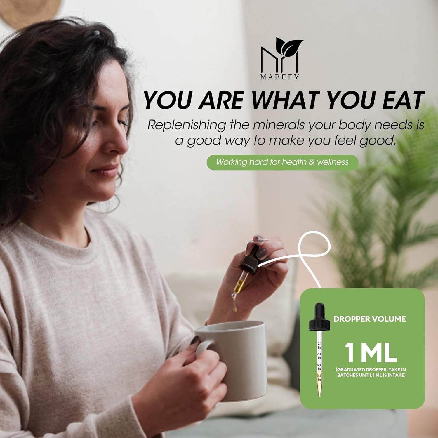 2oz MABEFY Liquid Magnesium Glycinate Drops for Sleep, Nerves, Energy, Muscles, Bones, Calm & Digestion - Strawberry Flavor