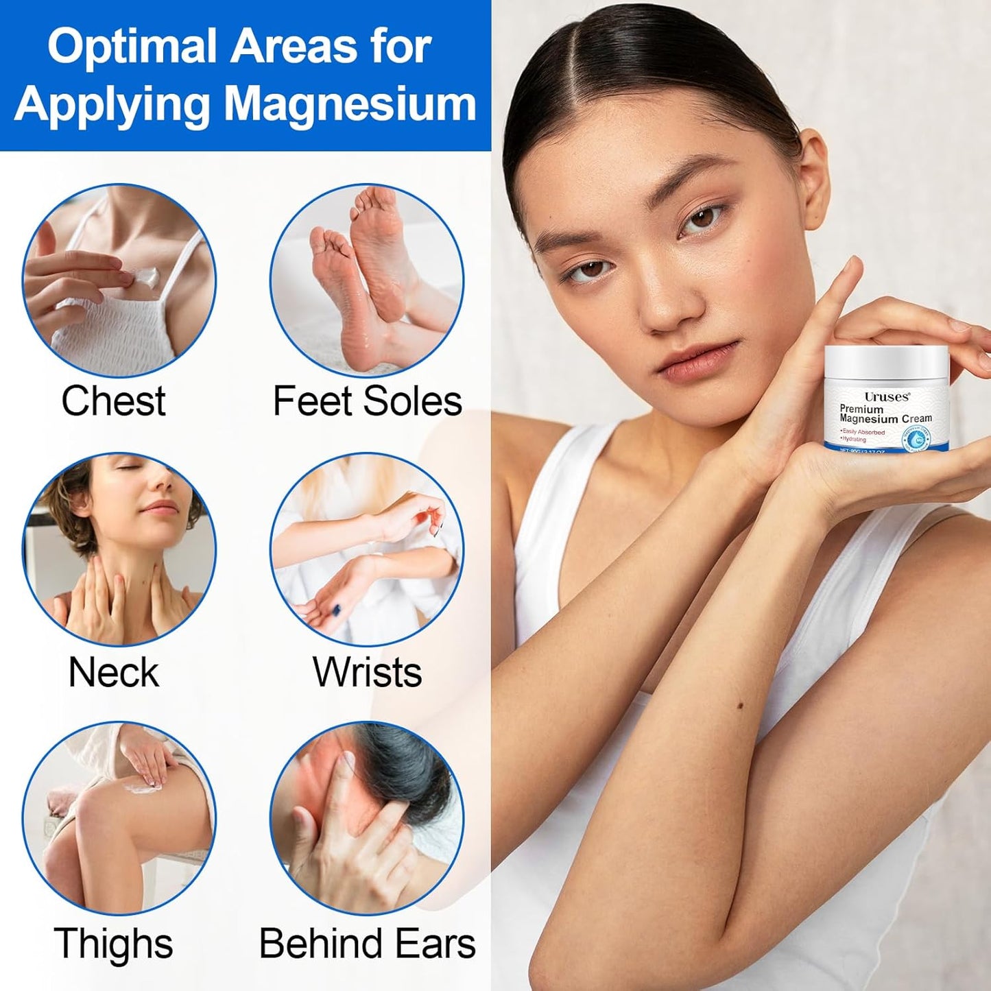 2PCS Highly Concentrated Magnesium Cream for Muscle & Joint Care - Magnesium Lotion with Pure Zechstein Magnesium - Topical Magnesium Chloride Oil Cream