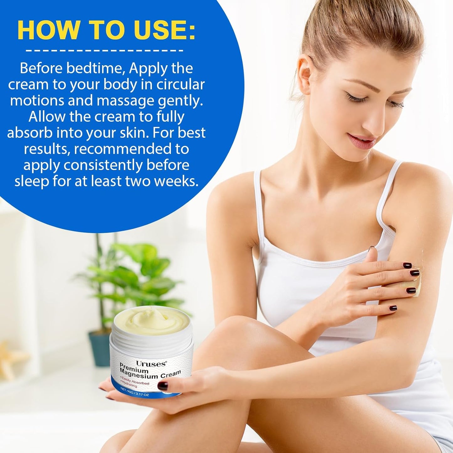2PCS Highly Concentrated Magnesium Cream for Muscle & Joint Care - Magnesium Lotion with Pure Zechstein Magnesium - Topical Magnesium Chloride Oil Cream