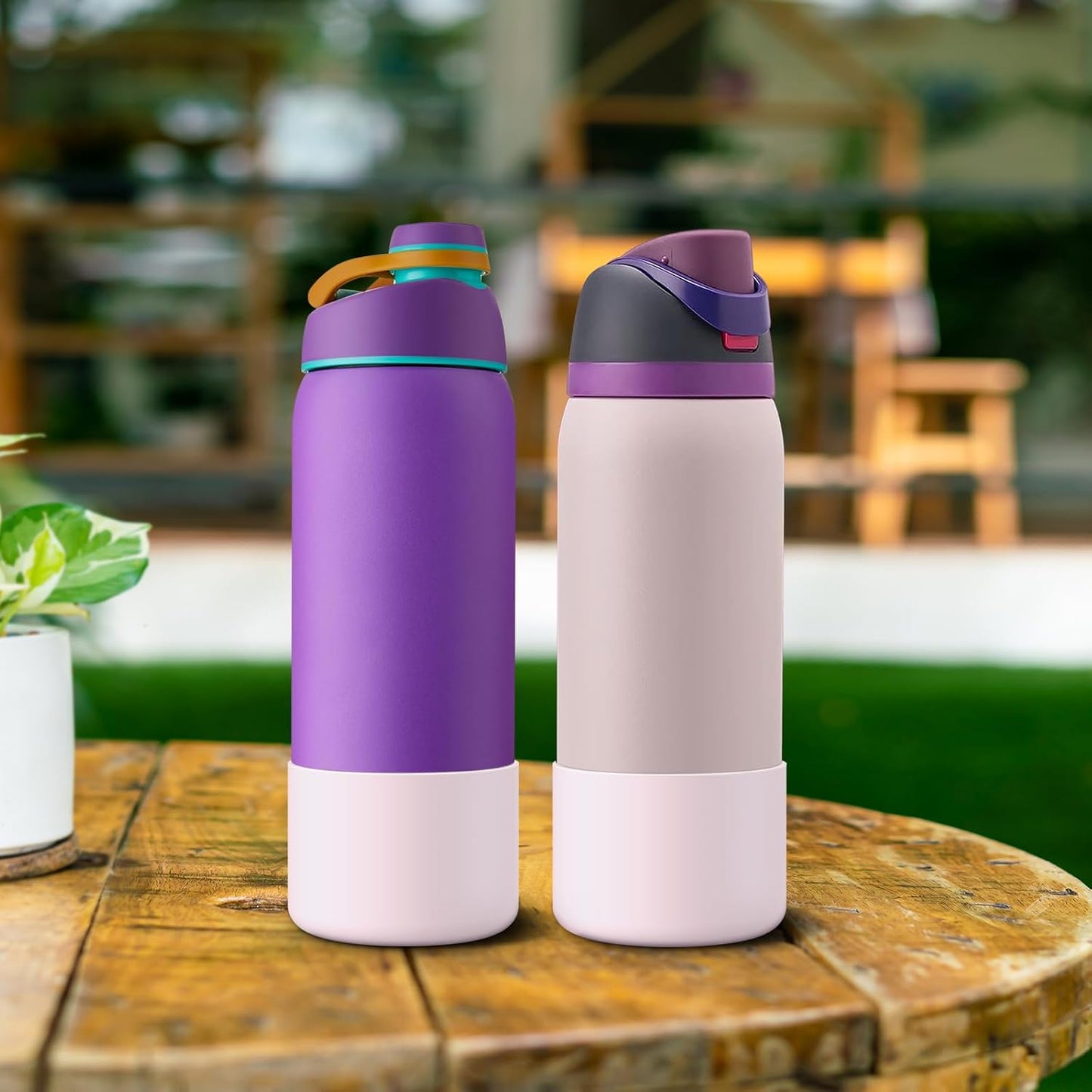 2PCS Silicone Protective Sleeves for Owala Stainless Steel Water Bottles - Anti-Slip Bottom Bumper for 24oz, 32oz, 40oz - Compatible with FreeSip, Twist, and Flip