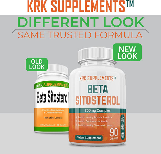 3 Bottles KRK Supplements Beta Sitosterol 800mg - 270 Capsules for Prostate Support