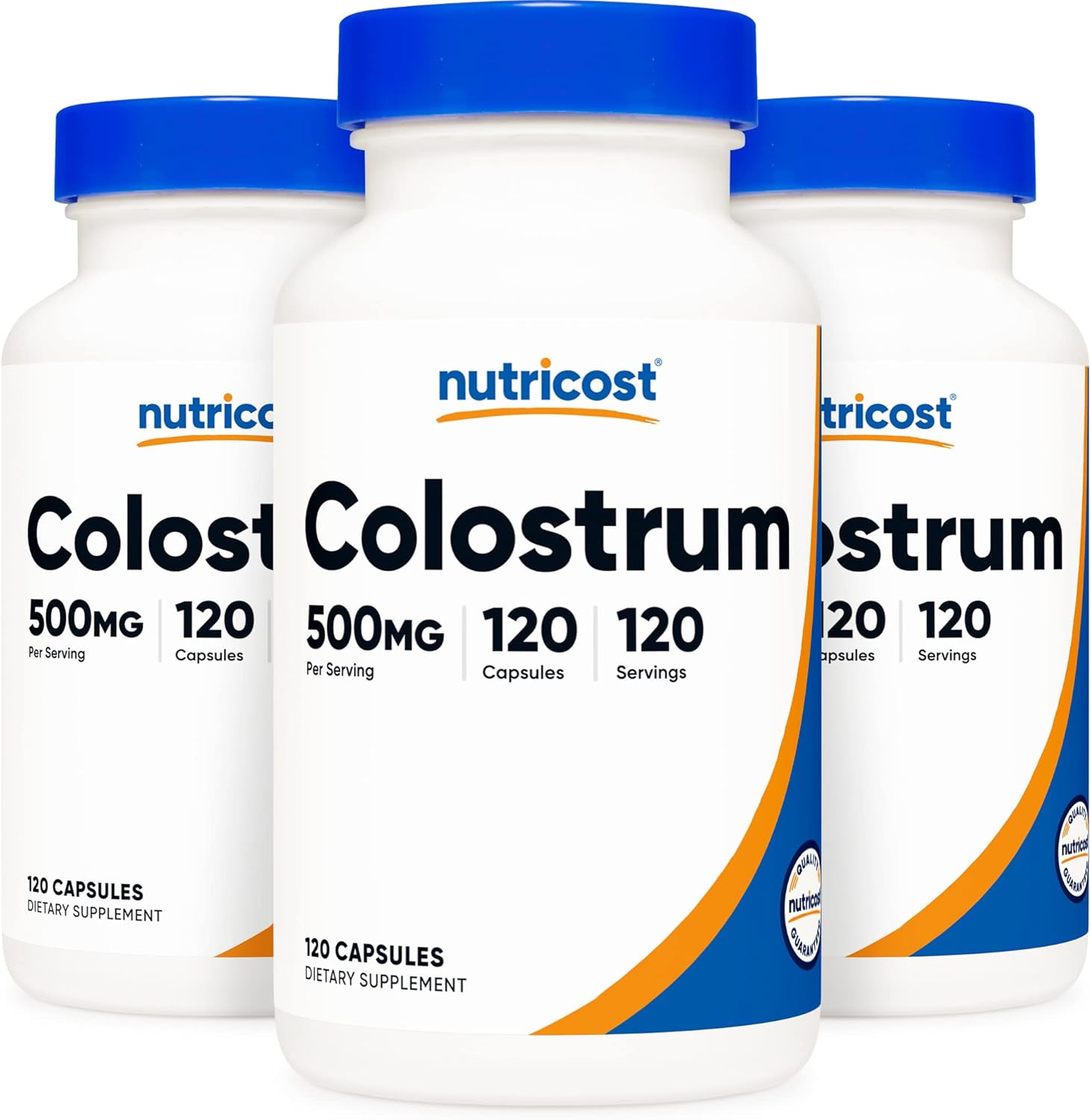 3 Bottles of Nutricost Colostrum 500mg Capsules - Total 360 Capsules