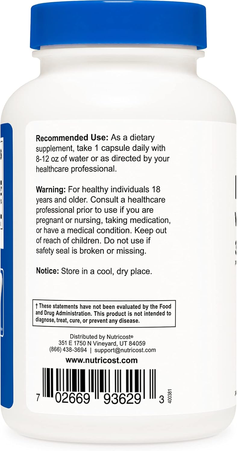3 Bottles of Nutricost Ferrochel Chelated Iron 36mg, 240 Capsules