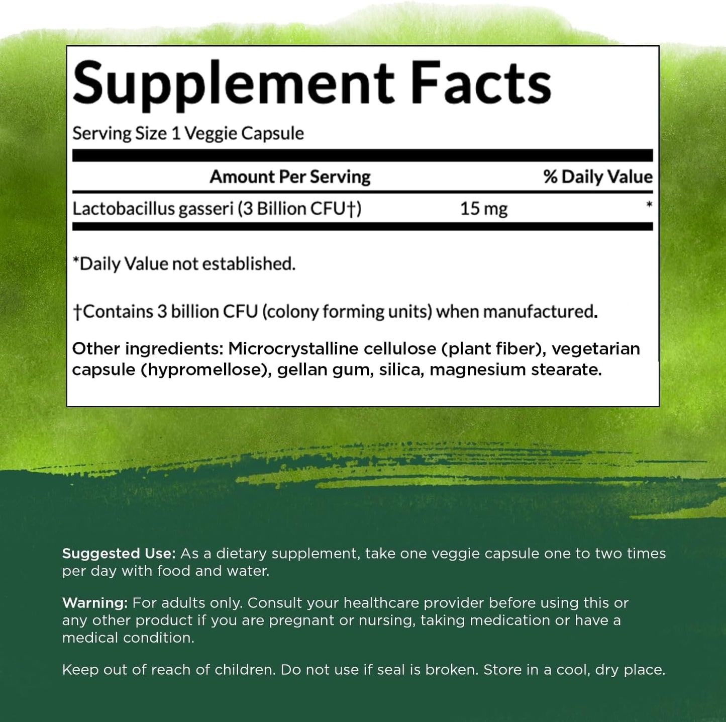 3 Bottles of Swanson Lactobacillus Gasseri Probiotic Supplement - 60 Veggie Capsules Each - Supports Digestive Health, Satiety, and Fat Metabolism with 3 Billion CFU