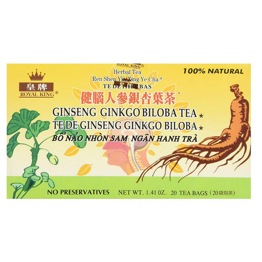 3 Boxes of Royal King Ginseng Ginkgo Biloba Tea with 20 Tea Bags Each