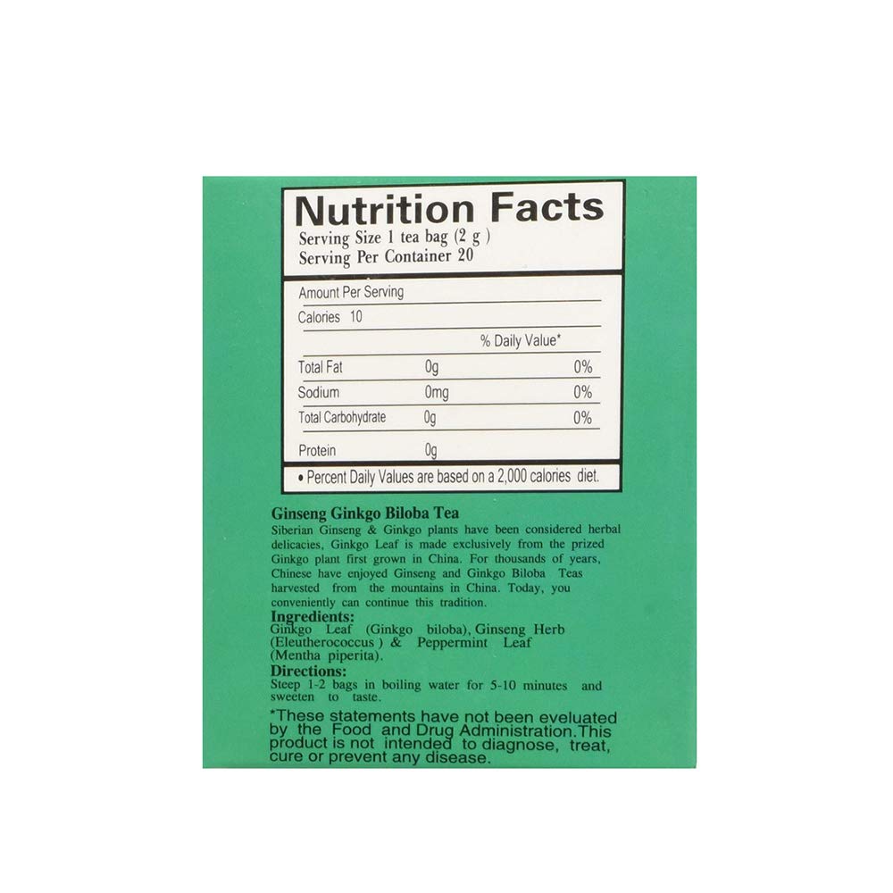 3 Boxes of Royal King Ginseng Ginkgo Biloba Tea with 20 Tea Bags Each