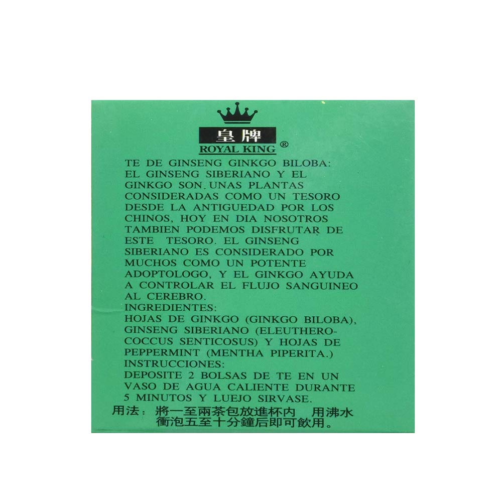 3 Boxes of Royal King Ginseng Ginkgo Biloba Tea with 20 Tea Bags Each