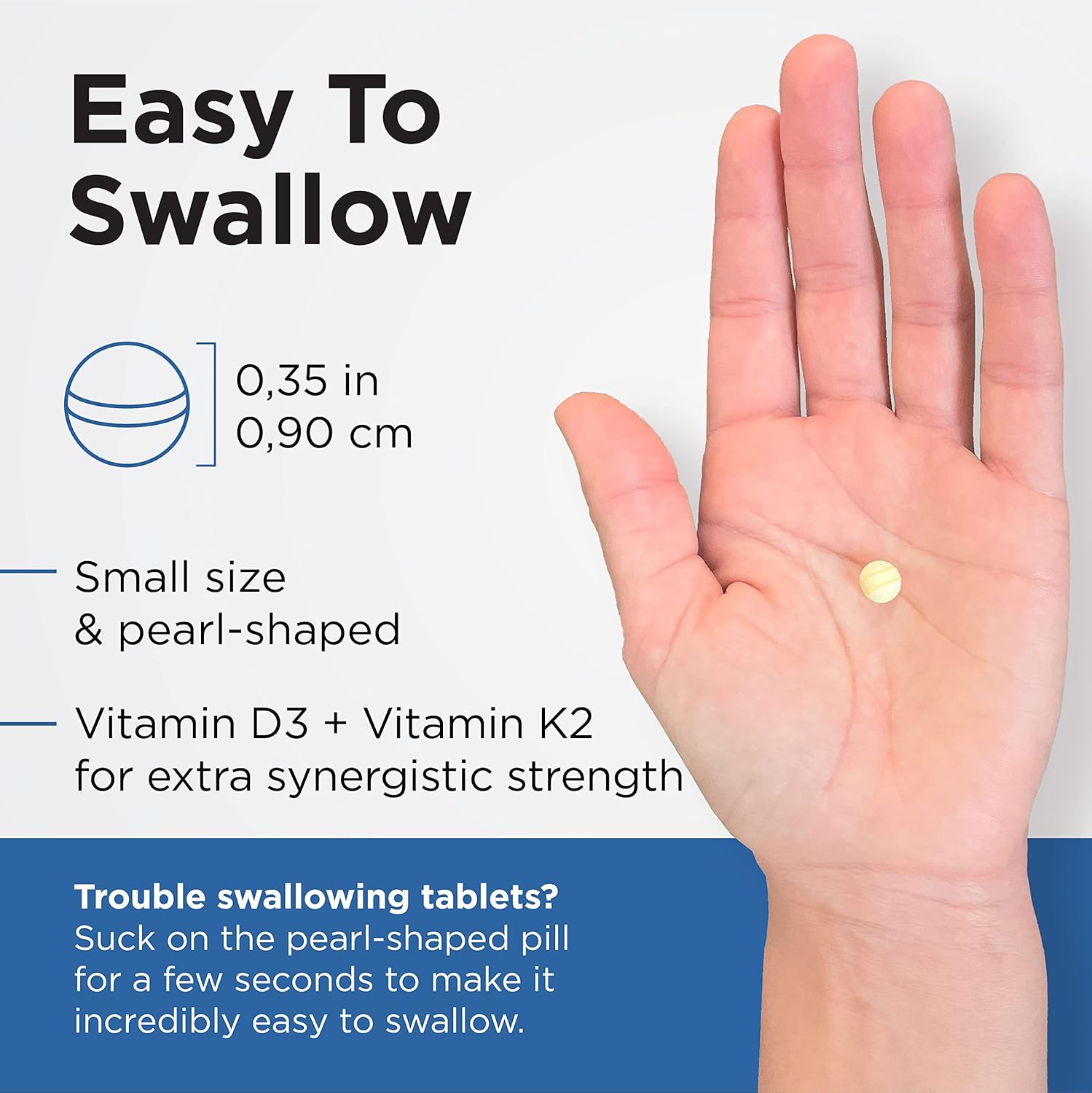 3-in-1 Earth's Pearl Vitamin D3 K2 5000 IU with Probiotics - Gut Health Supplements for Women & Men - 90 ct - 3 Month Supply