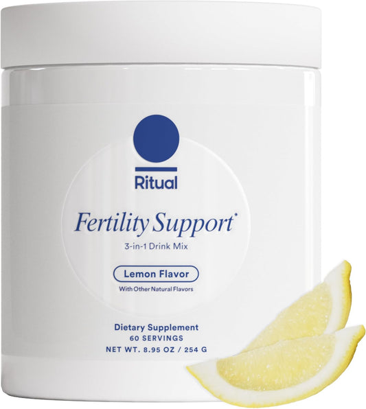 3-in-1 Fertility Support Drink Mix for Conception with CoQ10, NAC & Myo-Inositol - OB/GYN Formulated (60 Servings)