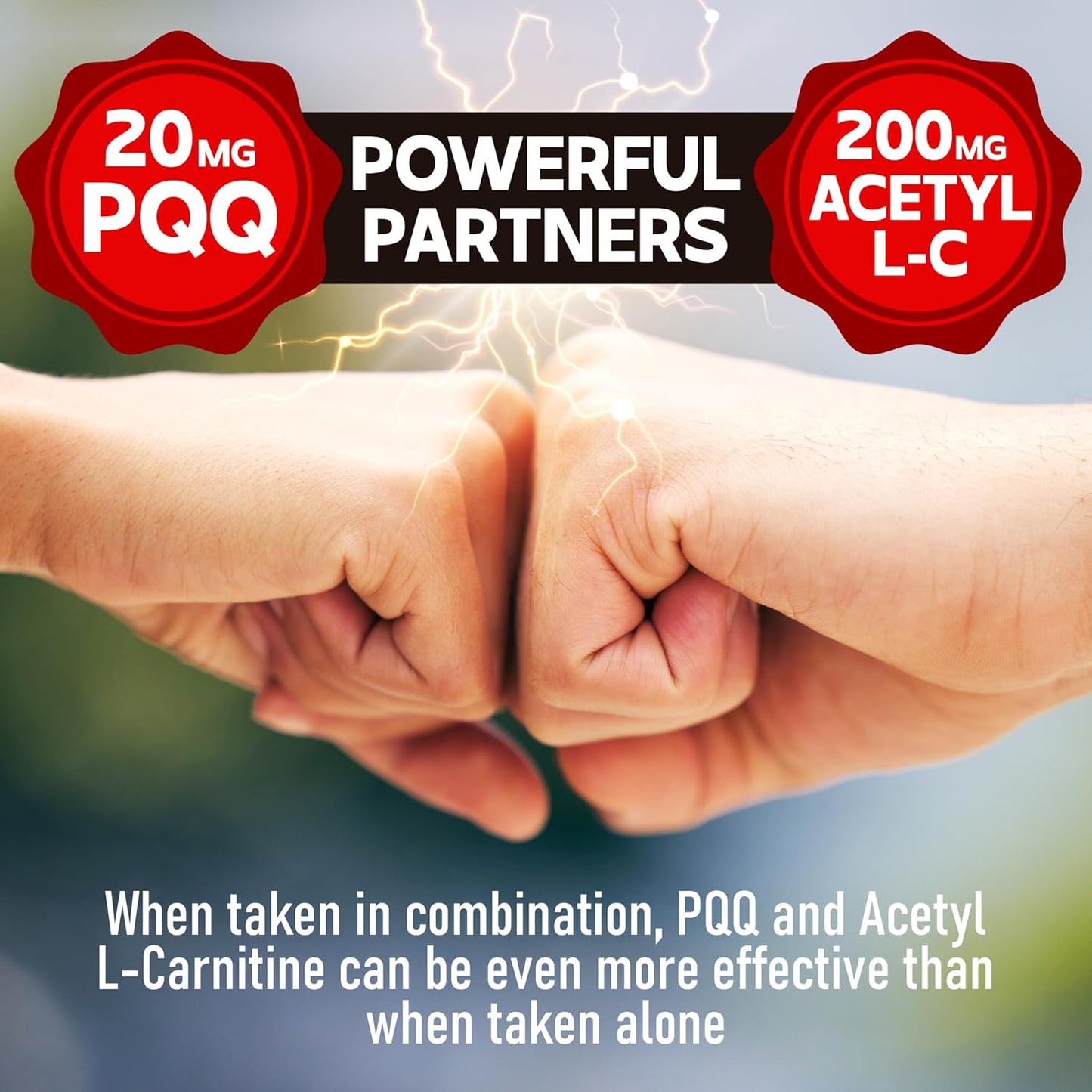 3-in-1 Mitochondrial Supplement with PQQ, CoQ10, and Acetyl L-Carnitine - 60 Capsules for Brain Health and Energy - Gluten-Free, Non-GMO - 2 Month Supply