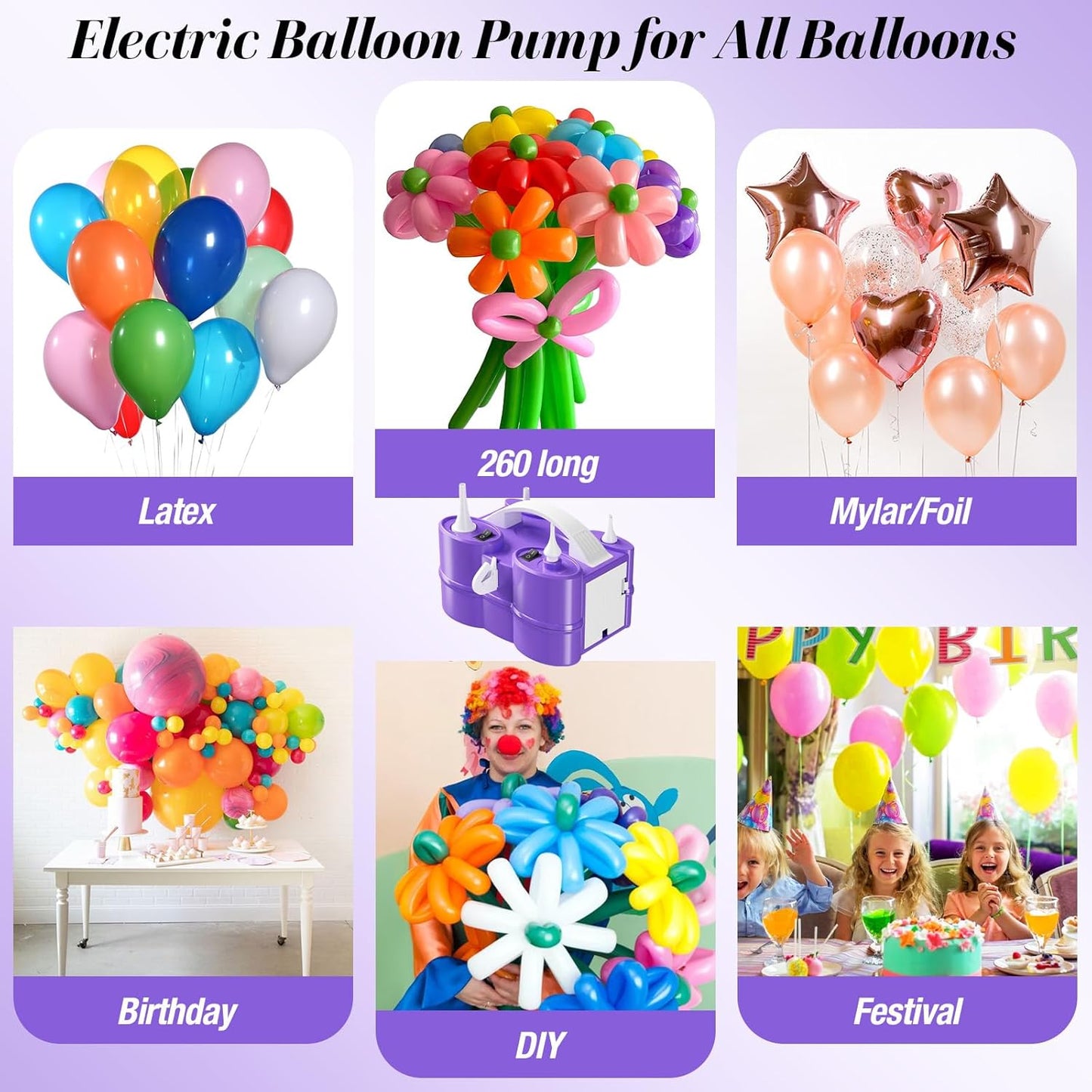3-in-1 Portable Electric Balloon Pump for Inflatables and Balloons - Dual Nozzle Blower Machine for Latex, Foil Balloons, Pool Floats, and Air Mattress - 110V Inflator Deflator