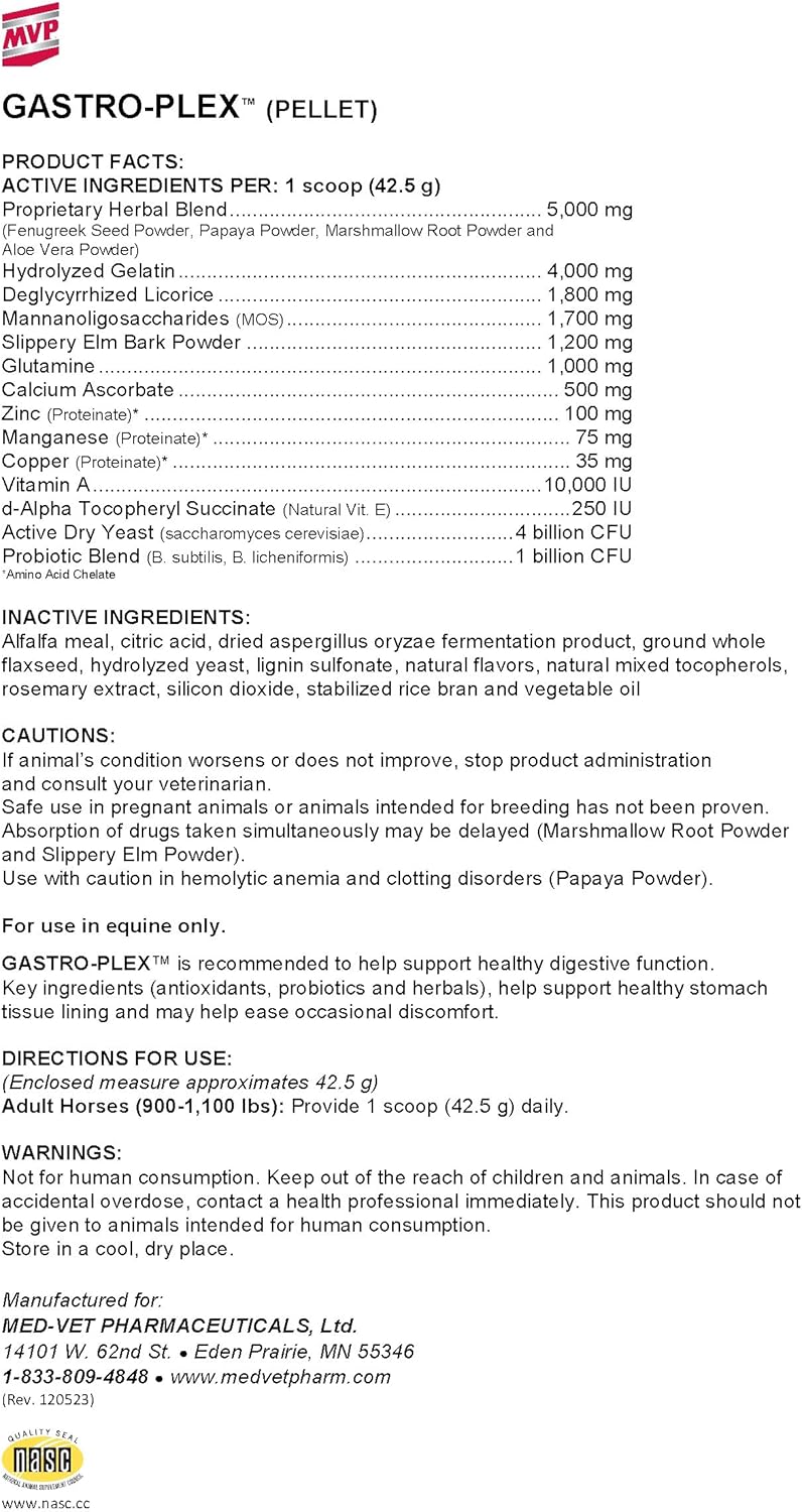 3 lb Med-Vet Pharmaceuticals Gastro-Plex for Gut & Hindgut Digestion in Horses