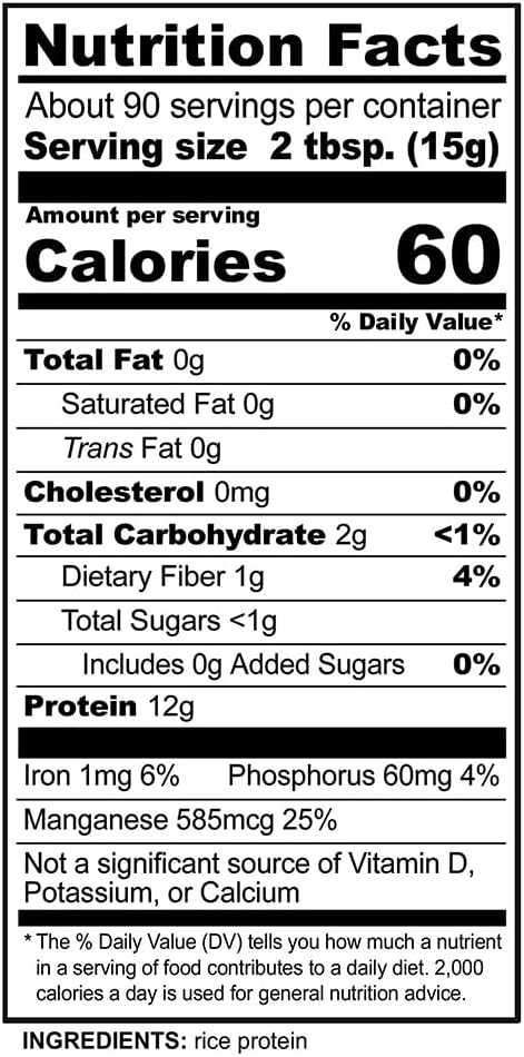 3 Lb NutriBiotic Plain Rice Protein Powder - Low Carb, Vegan, Raw, Chemical-Free, Gluten-Free, GMO-Free, Keto-Friendly & Digestible - 1.36kg