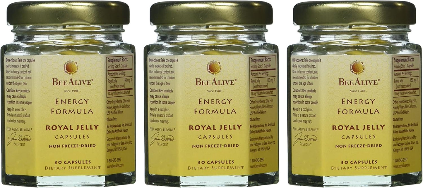3 Month Supply of BeeAlive Royal Jelly Capsules for Increased Energy and Immune Support