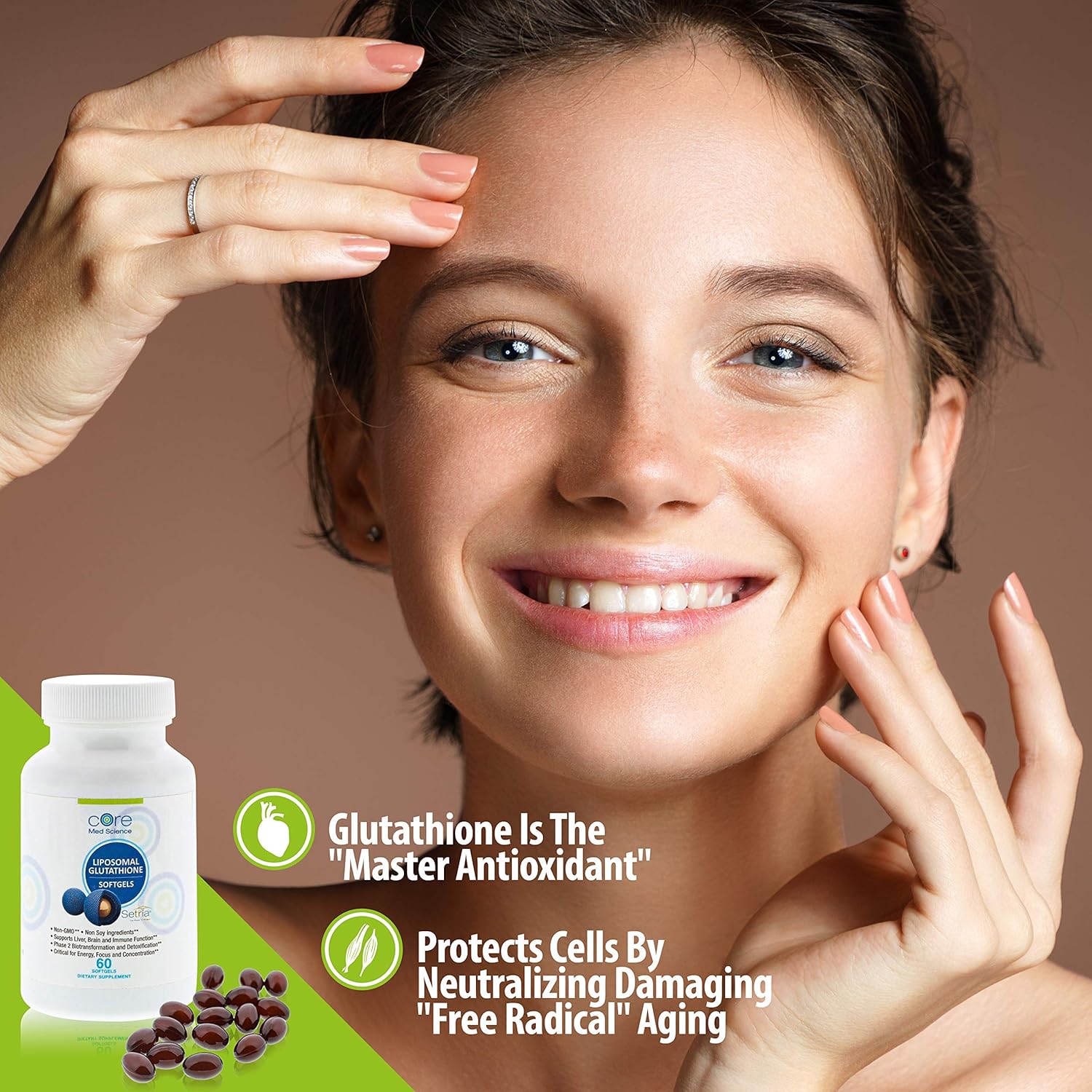 3 Month Supply of Core Med Science Liposomal Glutathione & Vitamin C Softgels