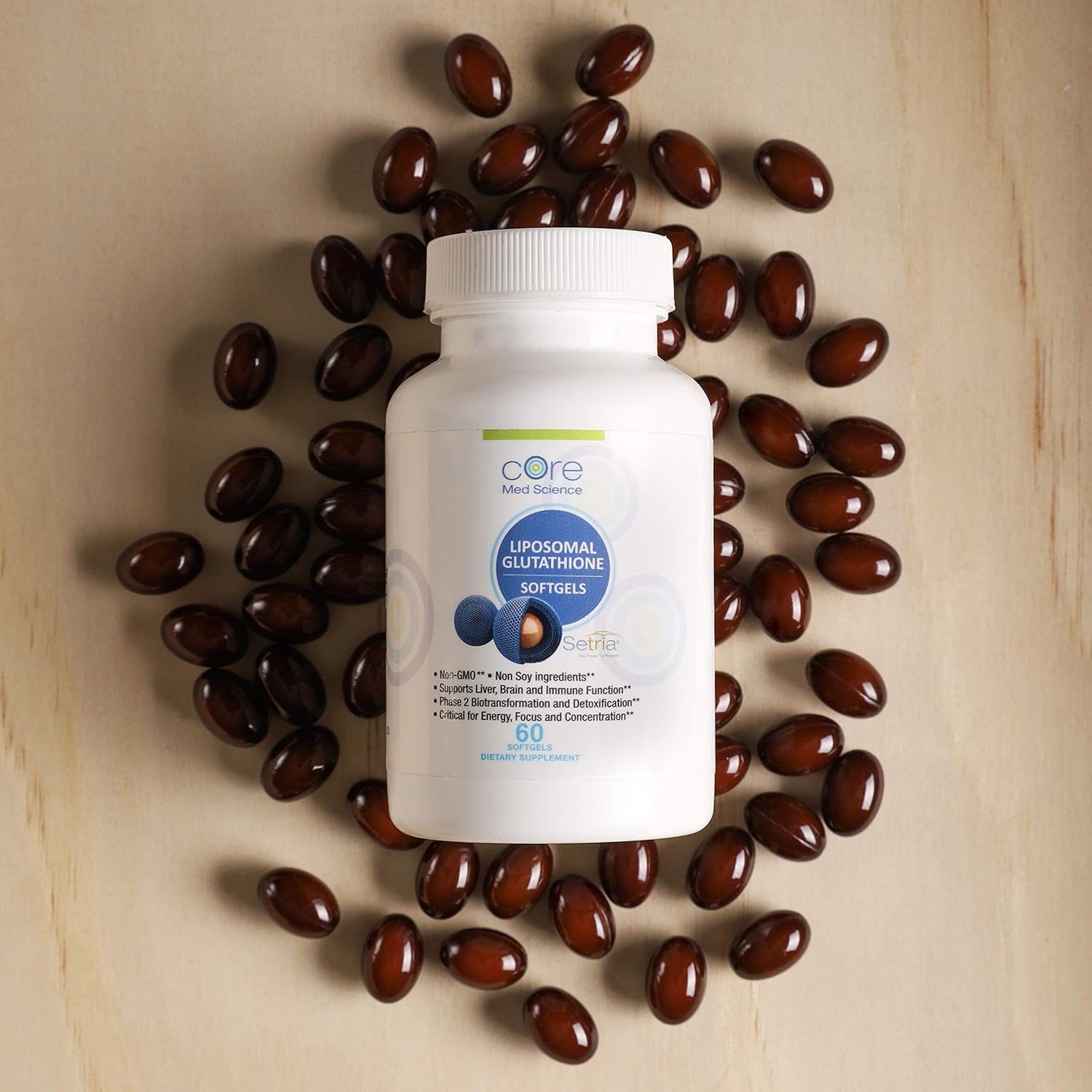 3 Month Supply of Core Med Science Liposomal Glutathione & Vitamin C Softgels