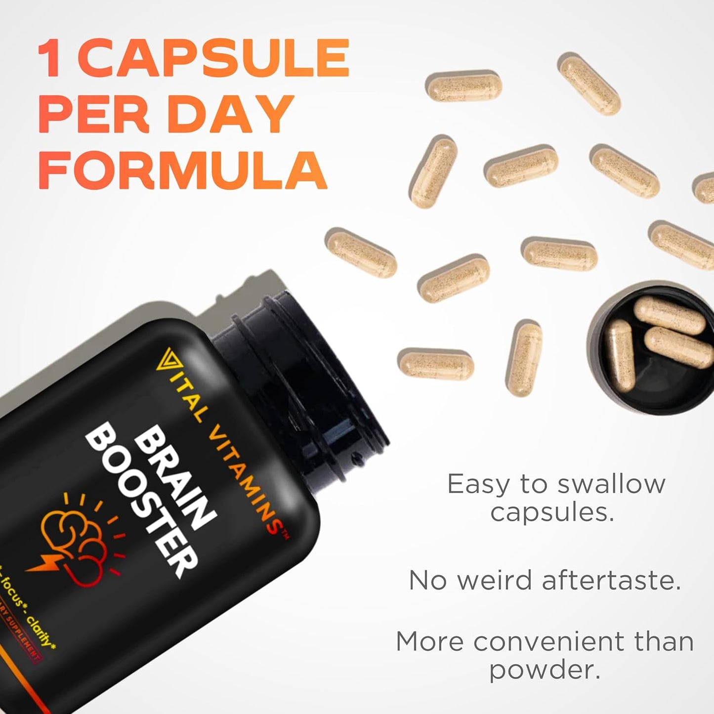 3 Pack Brain Supplements for Memory, Focus, and Energy - Nootropic Brain Support with Vitamin B12, Gingko Biloba, and DMAE