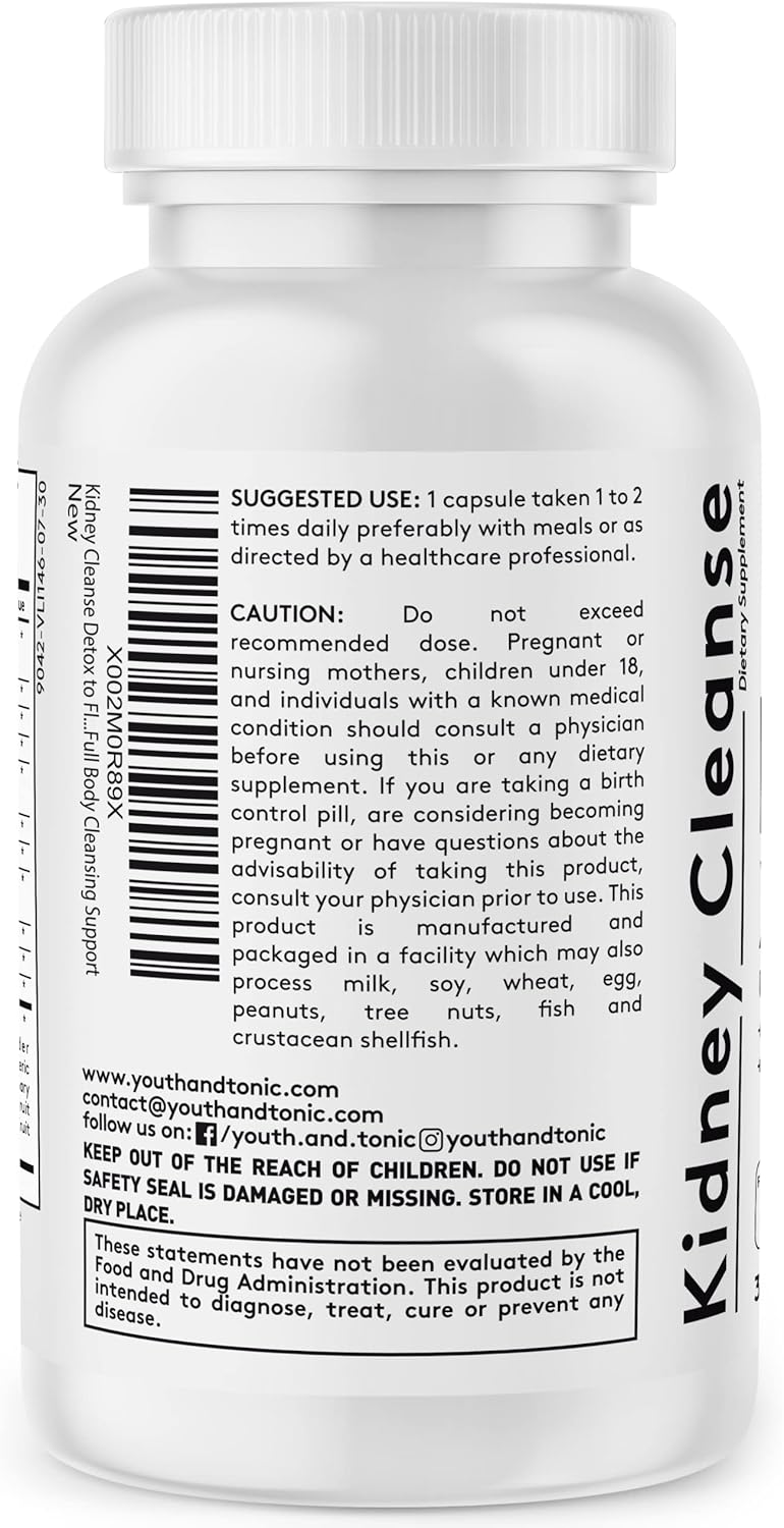 3-Pack Bundle: Youth & Tonic Whole Body Cleanse - 15 Day Colon Cleanser, System Alkalizing, Detox Matrix, Kidney Cleanse - Promotes Urinary Tract & Bladder Health