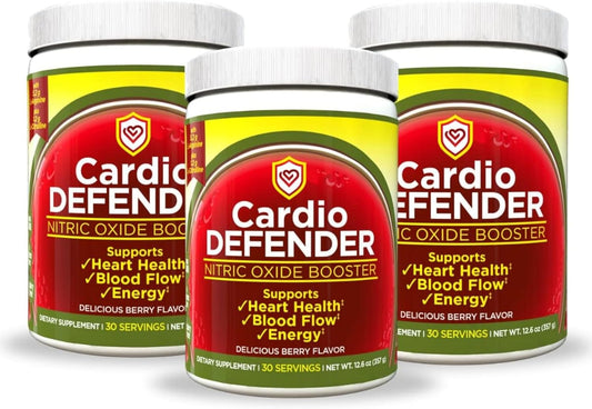 3 Pack Cardio Defender: L-Arginine & L-Citrulline Supplement for Heart Health & Nitric Oxide Booster - 5,200mg L-Arginine - Cardiovascular Support