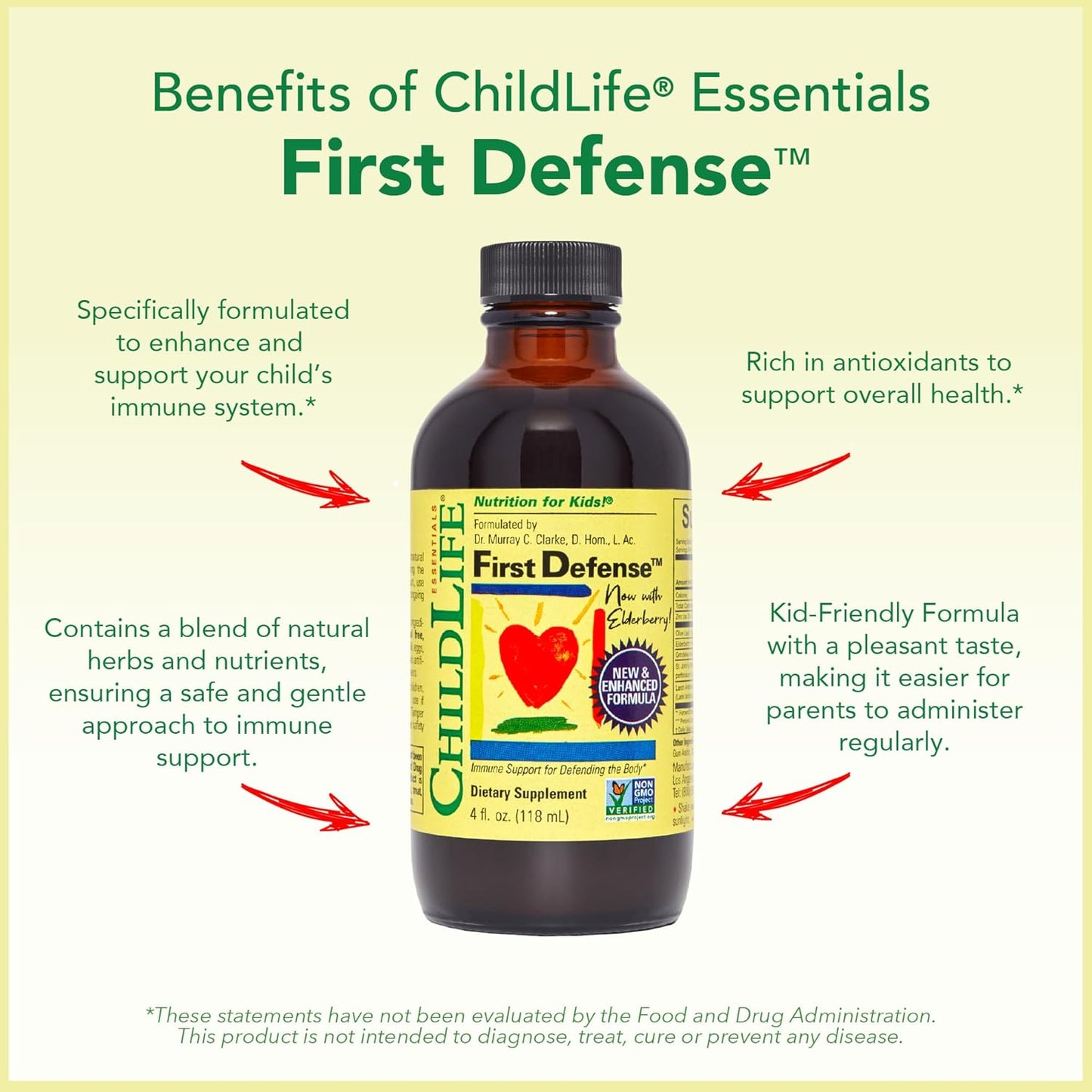 3-Pack ChildLife Essentials Immune Support Bundle - Liquid Vitamin C, First Defense, Zinc - Boosts Immunity for Infants, Toddlers, Kids