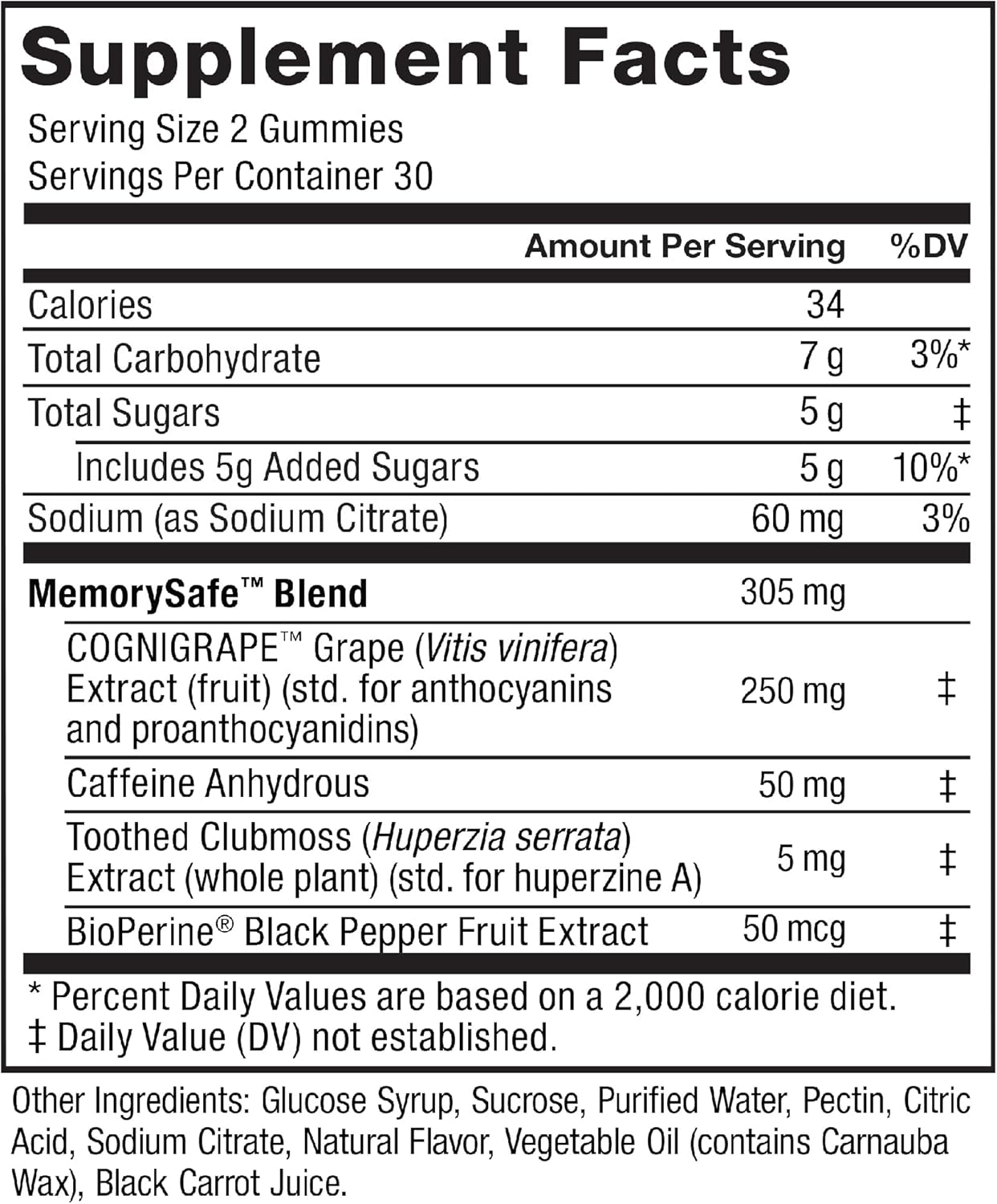 3-Pack FORCE FACTOR Forebrain Gummies: Nootropic Brain Support Supplement with COGNIGRAPE & Huperzine A for Memory, Focus, Recall & Sharpness